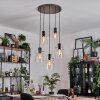 Hasvik hanging light, pendant light chrome, black, 5-light sources