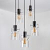 Hasvik hanging light, pendant light chrome, black, 5-light sources