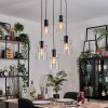 Hasvik hanging light, pendant light chrome, black, 5-light sources