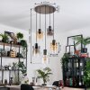 Hasvik hanging light, pendant light chrome, black, 5-light sources