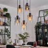 Hasvik hanging light, pendant light chrome, black, 5-light sources