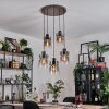 Hasvik hanging light, pendant light chrome, black, 5-light sources