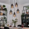 Hasvik hanging light, pendant light chrome, black, 5-light sources