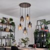 Hasvik hanging light, pendant light chrome, black, 5-light sources