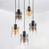 Hasvik hanging light, pendant light chrome, black, 5-light sources