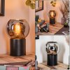 Koyoto globe light, desk lamp, table lamp chrome, Smoke-coloured, 1-light source