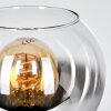 Koyoto globe light, desk lamp, table lamp chrome, clear, Smoke-coloured, 1-light source