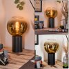 Koyoto globe light, desk lamp, table lamp gold, clear, 1-light source