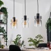 Hasvik hanging light, pendant light chrome, black, 3-light sources