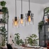 Hasvik hanging light, pendant light chrome, black, 3-light sources