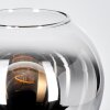 Koyoto globe light, desk lamp, table lamp chrome, clear, Smoke-coloured, 1-light source