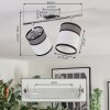 Lundegaard ceiling light, ceiling spotlight chrome, 2-light sources