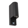 Lucide lights IR outdoor wall light black, 2-light sources, Motion sensor