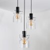 Hasvik hanging light, pendant light chrome, black, 3-light sources