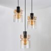 Hasvik hanging light, pendant light chrome, black, 3-light sources