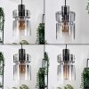 Hasvik hanging light, pendant light chrome, black, 3-light sources