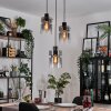 Hasvik hanging light, pendant light chrome, black, 3-light sources