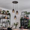 Hasvik hanging light, pendant light chrome, black, 3-light sources