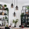 Hasvik hanging light, pendant light chrome, black, 3-light sources