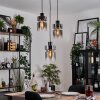 Hasvik hanging light, pendant light chrome, black, 3-light sources