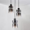 Hasvik hanging light, pendant light chrome, black, 3-light sources