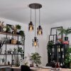 Hasvik hanging light, pendant light chrome, black, 3-light sources