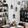 Hasvik hanging light, pendant light chrome, black, 3-light sources