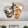 Gastor ceiling light, globe light Amber, chrome, Smoke-coloured, 5-light sources