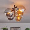 Gastor ceiling light, globe light Amber, chrome, Smoke-coloured, 5-light sources