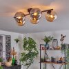 Gastor ceiling light, globe light Amber, Smoke-coloured, 5-light sources