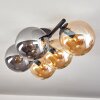 Gastor ceiling light, globe light Amber, Smoke-coloured, 5-light sources