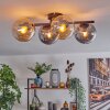 Gastor ceiling light, globe light Amber, Smoke-coloured, 4-light sources