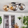 Gastor ceiling light, globe light Amber, Smoke-coloured, 4-light sources