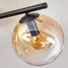 Gastor ceiling light, globe light Amber, clear, 4-light sources