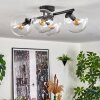 Gastor ceiling light, globe light clear, 4-light sources