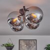 Gastor ceiling light, globe light chrome, Smoke-coloured, 4-light sources