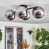 Gastor ceiling light, globe light chrome, Smoke-coloured, 4-light sources