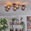 Gastor ceiling light, globe light Smoke-coloured, 5-light sources