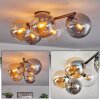 Gastor ceiling light, globe light Amber, clear, Smoke-coloured, 5-light sources