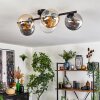 Gastor ceiling light, globe light Amber, clear, Smoke-coloured, 5-light sources