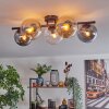 Gastor ceiling light, globe light Amber, clear, Smoke-coloured, 5-light sources