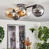 Gastor ceiling light, globe light Amber, clear, Smoke-coloured, 5-light sources