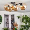 Gastor ceiling light, globe light Amber, 5-light sources