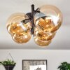 Gastor ceiling light, globe light Amber, 5-light sources