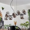 Gastor hanging light, globe light, pendant light chrome, Smoke-coloured, 10-light sources