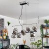 Gastor hanging light, globe light, pendant light chrome, Smoke-coloured, 10-light sources