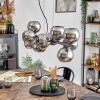 Gastor hanging light, globe light, pendant light chrome, Smoke-coloured, 10-light sources