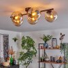 Gastor ceiling light, globe light Amber, 5-light sources