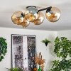 Gastor ceiling light, globe light Amber, 5-light sources