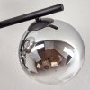 Gastor ceiling light, globe light chrome, clear, Smoke-coloured, 5-light sources